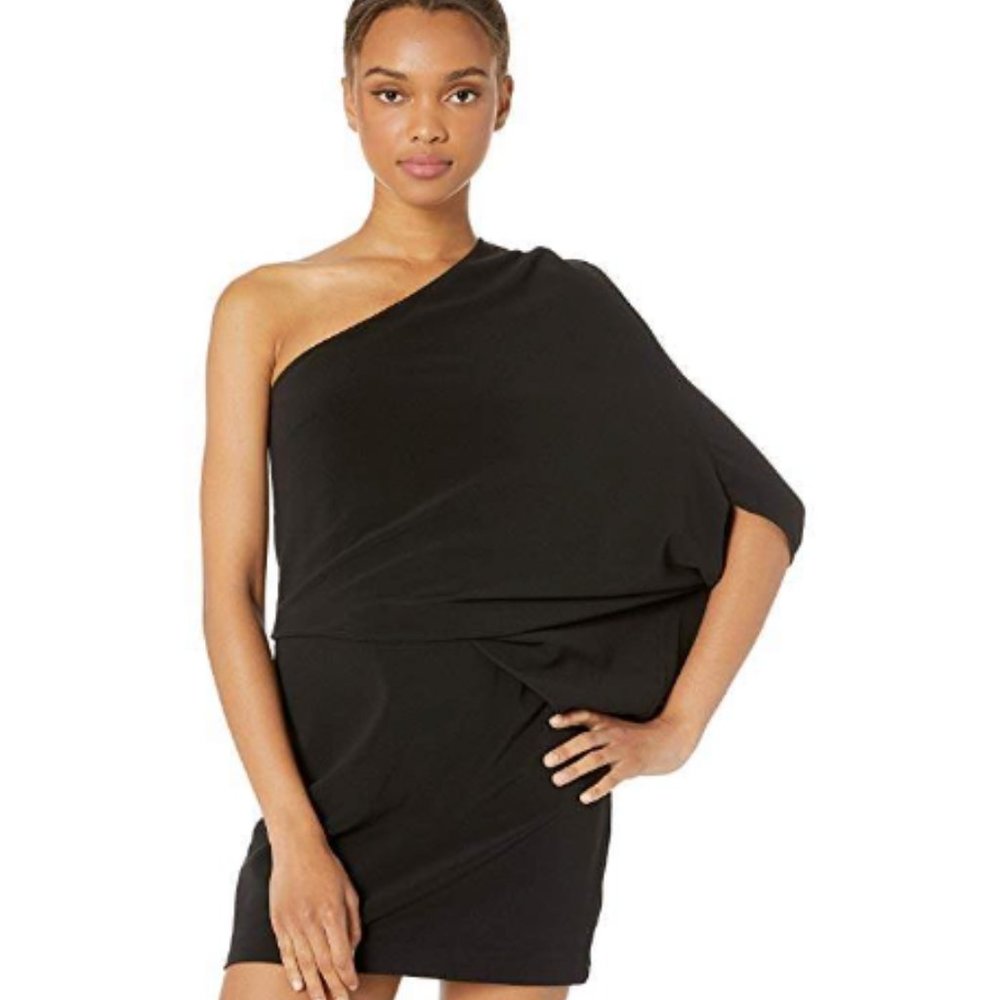 Halston One-Shoulder Mini Dress
